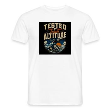 Testé en haute altitude - T-shirt homme - blanc - Devant - AI Model Male 178 dark (178cm)