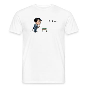 Comic-Schüler bei Rechenaufgabe – Mathe Frust - Männer T-Shirt - Weiß - Vorne - AI Model Male 178 dark (178cm)