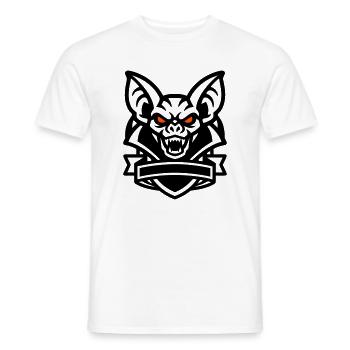Fledermaus Maskottchen Logo - Männer T-Shirt - Weiß - Vorne - AI Model Male 178 dark (178cm)