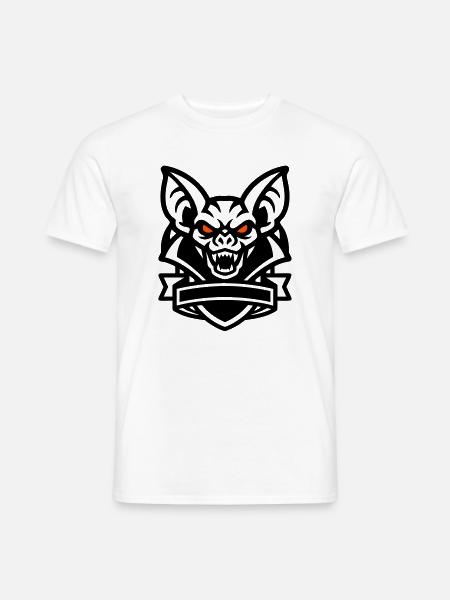 Fledermaus Maskottchen Logo - Männer T-Shirt - Weiß
