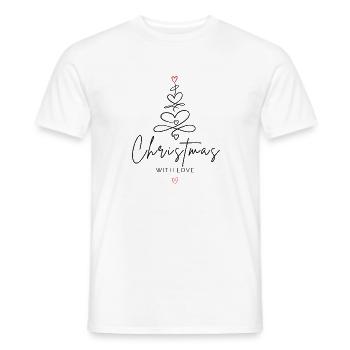 Noël avec amour | Sapin de Noël au cœur - T-shirt homme - blanc - Devant - AI Model Male 178 dark (178cm)