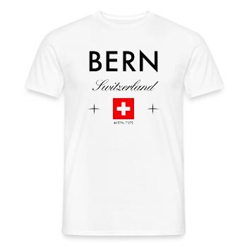 Bern Schweiz Koordinaten Reise Souvenir - Männer T-Shirt - Weiß - Vorne - AI Model Male 178 dark (178cm)