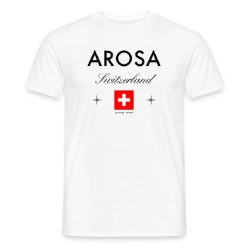 Arosa Suisse Coordonnées Souvenir de voyage - T-shirt homme - blanc - Devant - AI Model Male 178 dark (178cm)