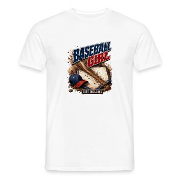 Zurück in die Schule: Baseball-Mädchen, Dreck eingeschlossen, Kind - Männer T-Shirt - Weiß - Vorne - AI Model Male 178 dark (178cm)