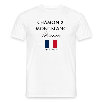 Chamonix Mont Blanc Frankreich Koordinaten Reise - Männer T-Shirt - Weiß - Vorne - AI Model Male 178 dark (178cm)
