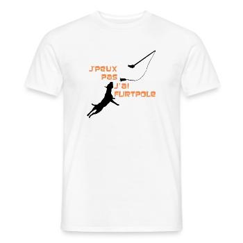 Staffie j'peux pas j'ai flirtpole sport - 002 - T-shirt homme - blanc - Devant - AI Model Male 178 dark (178cm)