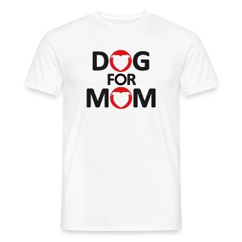 Hund für Mama mit Staffie im Herzkopf -043 - Männer T-Shirt - Weiß - Vorne - AI Model Male 178 dark (178cm)