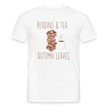 Lesen im Herbst mit Tee - Männer T-Shirt - Weiß - Vorne - AI Model Male 178 dark (178cm)