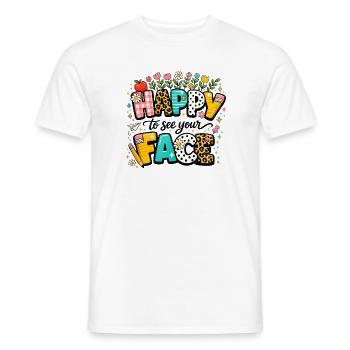 Happy to See Your Face - Men's T-Shirt - white - Front - AI Model Male 178 dark (178cm)