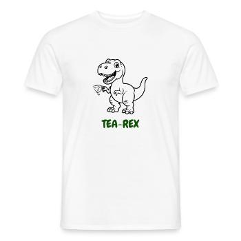 Tea-Rex Tee-Genießer - Männer T-Shirt - Weiß - Vorne - AI Model Male 178 dark (178cm)
