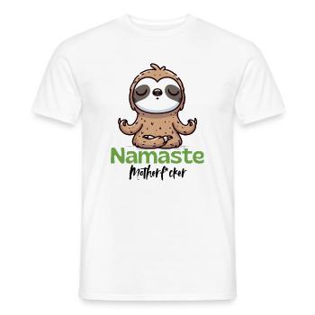 Namaste | Meditating Sloth - Männer T-Shirt - Weiß - Vorne - AI Model Male 178 dark (178cm)