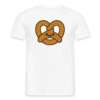 Kawaii Brezel Lächelnder Snack - Männer T-Shirt - Weiß - Vorne - AI Model Male 178 dark (178cm)