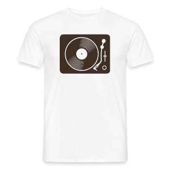 Retro Plattenspieler Vinyl Design - Männer T-Shirt - Weiß - Vorne - AI Model Male 178 dark (178cm)