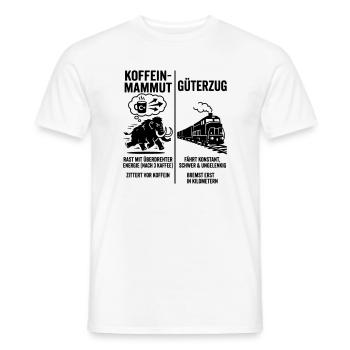 Koffein Mammut VS Güterzug - Männer T-Shirt - Weiß - Vorne - AI Model Male 178 dark (178cm)
