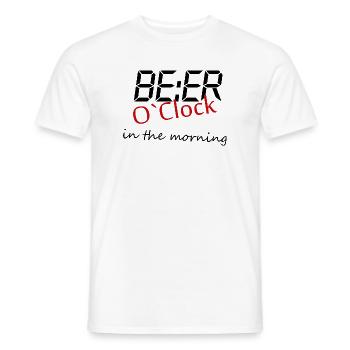 Beer o clock Lustiger Bier Spruch Geschenk - Männer T-Shirt - Weiß - Vorne - AI Model Male 178 dark (178cm)
