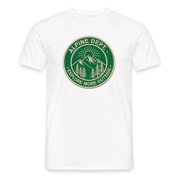 Département Alpine - Explorez plus à l’extérieur - Retro Patch - T-shirt homme - blanc - Devant - AI Model Male 178 dark (178cm)