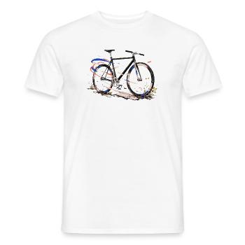 Bicyclette urbaine éclatée - T-shirt homme - blanc - Devant - AI Model Male 178 dark (178cm)