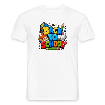 Colorful Back to School Supplies - Men's T-Shirt - white - Front - AI Model Male 178 dark (178cm)