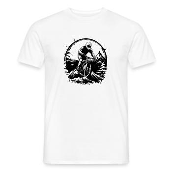 Mountain biking - Men's T-Shirt - white - Front - AI Model Male 178 dark (178cm)