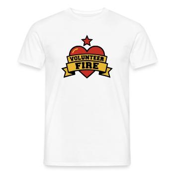 Volunteer Fire Heart Logo - Men's T-Shirt - white - Front - AI Model Male 178 dark (178cm)