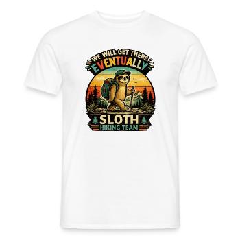 Funny Sloth Hiking Gift for Campers - Men's T-Shirt - white - Front - AI Model Male 178 dark (178cm)