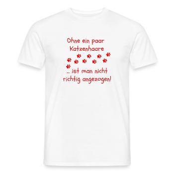 OHNE KATZENHAARE, KATZE, CATLOVER, KATZEN, CAT - Männer T-Shirt - Weiß - Vorne - AI Model Male 178 dark (178cm)