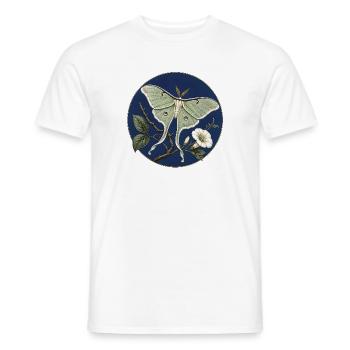 Actias luna (Luna Moth) – Illustration botanique - T-shirt homme - blanc - Devant - AI Model Male 178 dark (178cm)