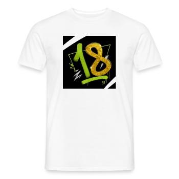 Glitzer 18 Graffiti Neon Zahl - Männer T-Shirt - Weiß - Vorne - AI Model Male 178 dark (178cm)