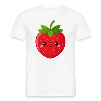 Kawaii Strawberry - Men's T-Shirt - white - Front - AI Model Male 178 dark (178cm)