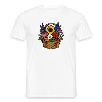Blumenkorb Pracht Design - Männer T-Shirt - Weiß - Vorne - AI Model Male 178 dark (178cm)