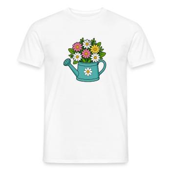 Blütenstrauß Gießkanne - Männer T-Shirt - Weiß - Vorne - AI Model Male 178 dark (178cm)