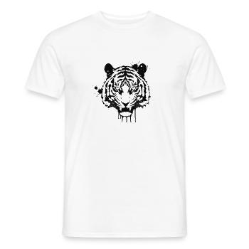 Tiger aquarelle éclaboussures - T-shirt homme - blanc - Devant - AI Model Male 178 dark (178cm)