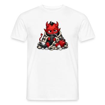 Winterdämon mit Heißgetränk - Männer T-Shirt - Weiß - Vorne - AI Model Male 178 dark (178cm)