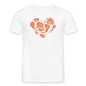 Cœur d’Halloween avec fête d’Halloween - T-shirt homme - blanc - Devant - AI Model Male 178 dark (178cm)