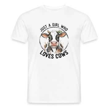 Amour des vaches – La fille aime les vaches - T-shirt homme - blanc - Devant - AI Model Male 178 dark (178cm)