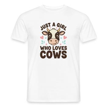 Just a Girl Loves Cows - Männer T-Shirt - Weiß - Vorne - AI Model Male 178 dark (178cm)