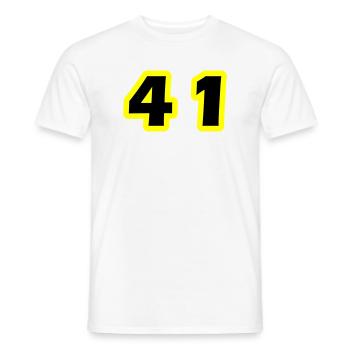 41 Number symbol - Men's T-Shirt - white - Front - AI Model Male 178 dark (178cm)