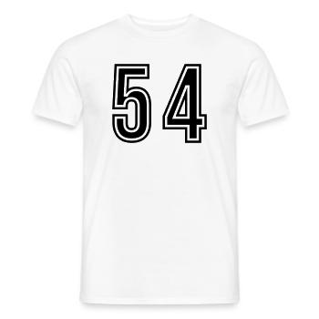 54 Number Symbol - Men's T-Shirt - white - Front - AI Model Male 178 dark (178cm)