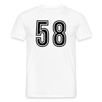 58 Zahl Symbol - Männer T-Shirt - Weiß - Vorne - AI Model Male 178 dark (178cm)