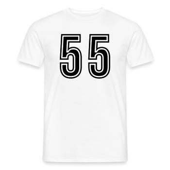55 Number Symbol - Men's T-Shirt - white - Front - AI Model Male 178 dark (178cm)