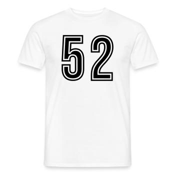 52 Number Symbol - Men's T-Shirt - white - Front - AI Model Male 178 dark (178cm)
