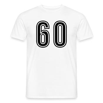 Symbole du chiffre 60 - T-shirt homme - blanc - Devant - AI Model Male 178 dark (178cm)