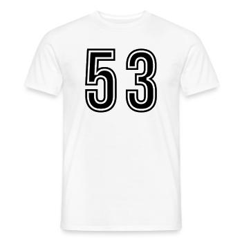 53 Number Symbol - Men's T-Shirt - white - Front - AI Model Male 178 dark (178cm)