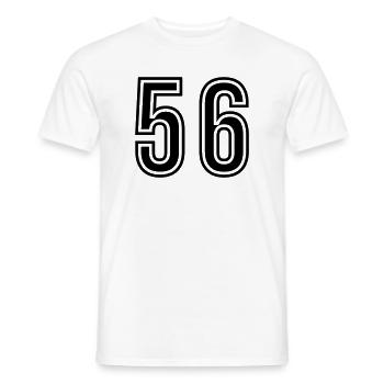 56 Number Symbol - Men's T-Shirt - white - Front - AI Model Male 178 dark (178cm)