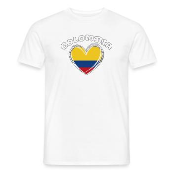 Colombian Flag Colombia Heart Patriotic - Men's T-Shirt - white - Front - AI Model Male 178 dark (178cm)