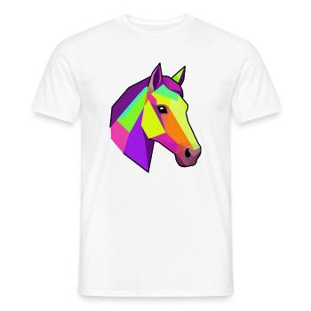 Geometrisches Regenbogen Pferd | Pferde Design - Männer T-Shirt - Weiß - Vorne - AI Model Male 178 dark (178cm)