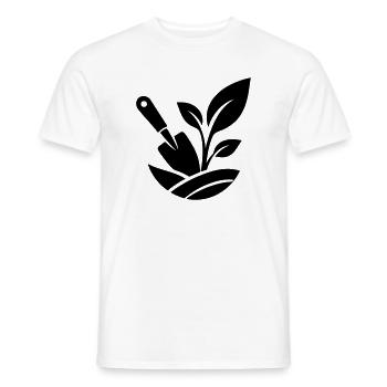 Gartenarbeit Schaufel und Pflanzen - Männer T-Shirt - Weiß - Vorne - AI Model Male 178 dark (178cm)