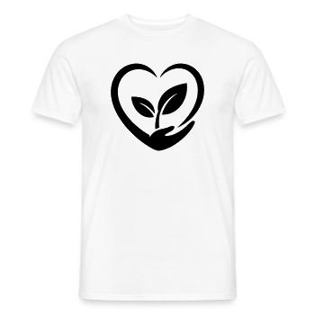 Gardener, Heart, Hand and Plant, Plant Love - Men's T-Shirt - white - Front - AI Model Male 178 dark (178cm)