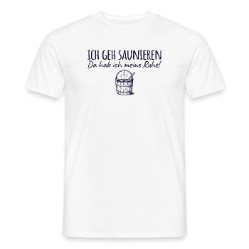 Saunieren Da hab ich meine Ruhe - Sauna - Männer T-Shirt - Weiß - Vorne - AI Model Male 178 dark (178cm)