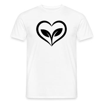 Cœur de jardinier avec plante - T-shirt homme - blanc - Devant - AI Model Male 178 dark (178cm)